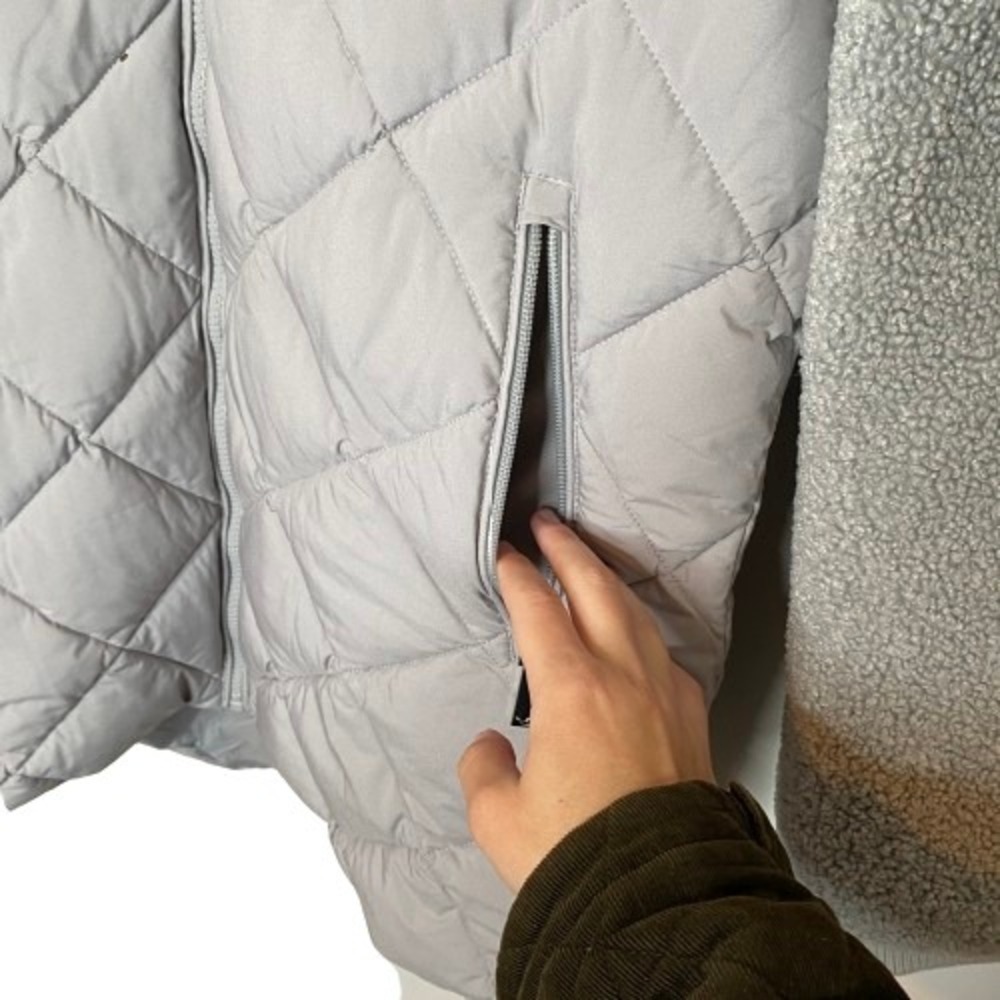Koolaburra by UGG Womens Quilted Puffer Sherpa Hooded Coat Jacket Size S Gray - Picture 6 of 15